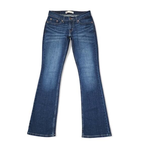 Levis Jeans 524 Too Superlow Bootcut Dark Wash Blue Denim Womens Size 26 X 32 - Picture 1 of 12